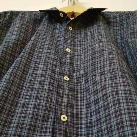 Blue on Blue Window Pane Plaid Long-Sleeve XL - Picture 2 of 6